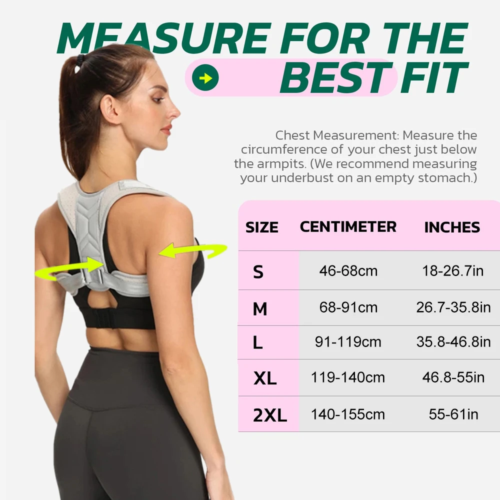 1pc Posture Corrector for Men and Women, Upper Back Brace for Clavicle Support, Adjustable Back Straightener and Providing Pain