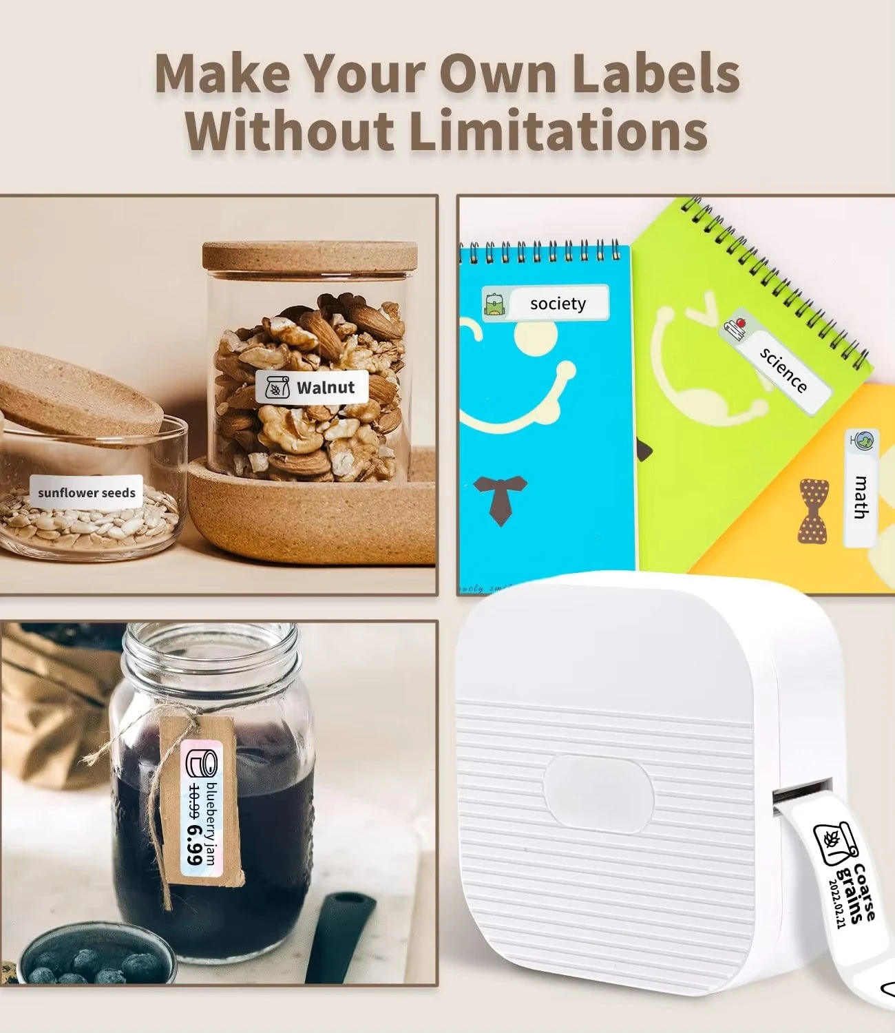 Phomemo Q31 Handheld Thermal Printer Label Maker Wireless  Sticker Printing Machine Office Use Android Devices Tape