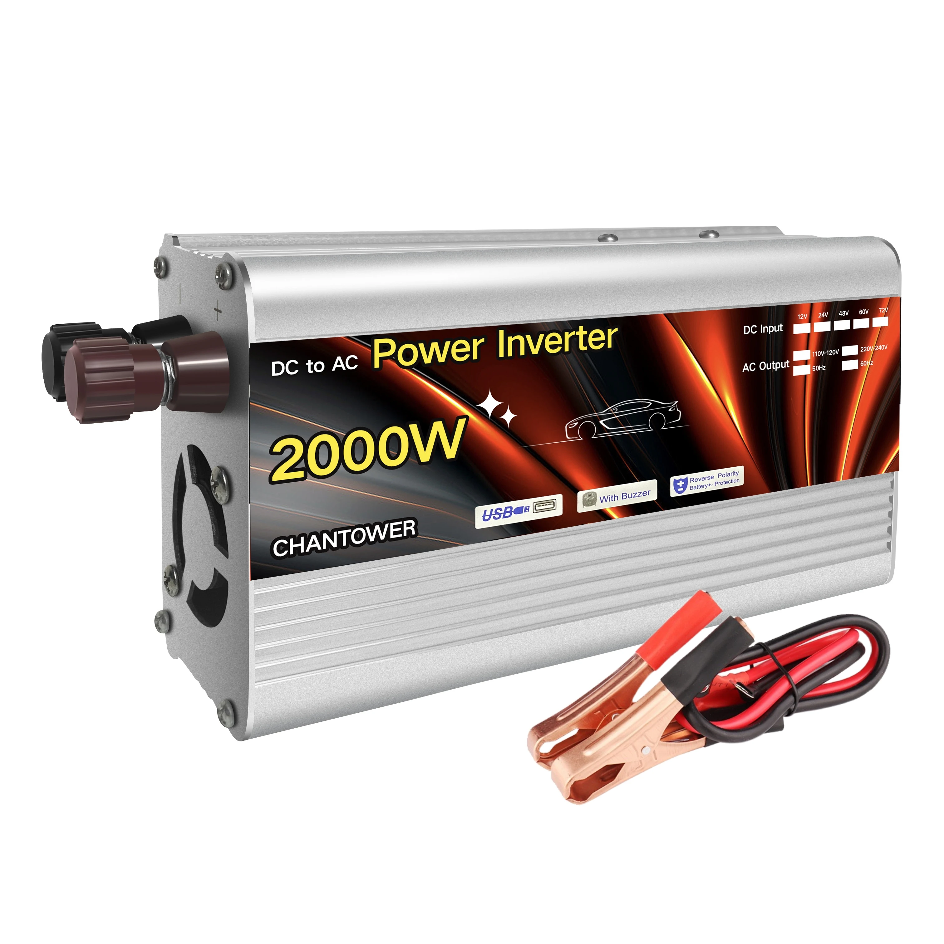

Inverter 12v 220v Solar Inverter 500W 1000W 1500W 2000W Portable Voltage Transformer Auto Charger Converter Car Power Inverter