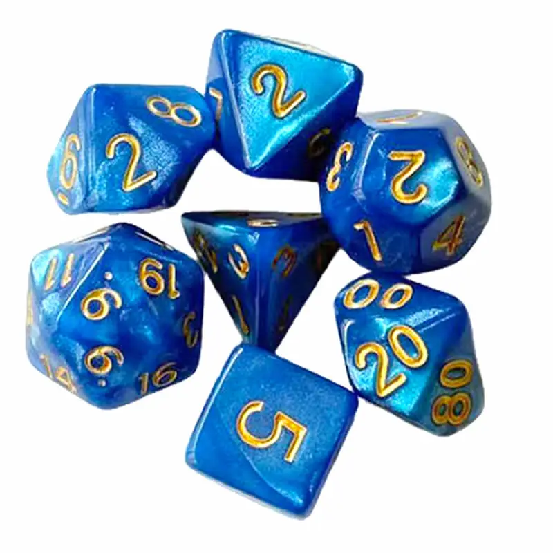 7pcs/Sst Dice For DND Accessories Board Games Roll Dices Galaxy Theme Polyhedral Amazing Colourful Universe Effect D4-D20 Toy