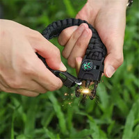 Multifunctional Survival Bracelet with Flint Five in One Seven Core Paracord Bracelet Igniter Outdoor Survival Camping Tools