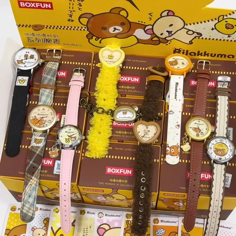 

Original Maihe Rilakkuma Gulu Time Series Watch Blind Box Cute Creative Trendy Toy Figure Wristwatch Mystery Box Girls Gift Toy