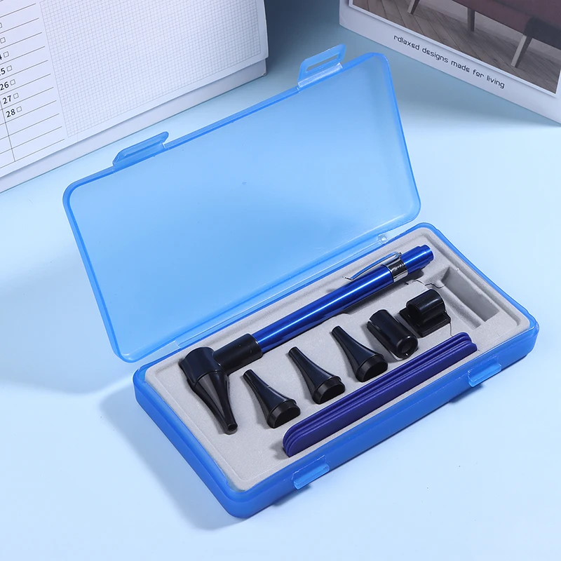 مجموعة منظار الأذن التشخيصي الصغير عدسة نظارات مصباح ليد مصباح يدوي أداة تشخيصية ممرضة طالب الأطباء أداة العناية بالأذن #4