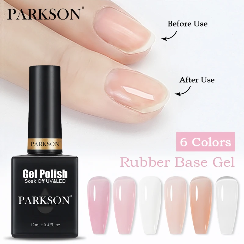 Parkson Rubber Base Coat Easy Extension Top Milk Pink UV LED Gel Polish Soak Off Semi Permanent Nude Nail Art For DIY Manicure