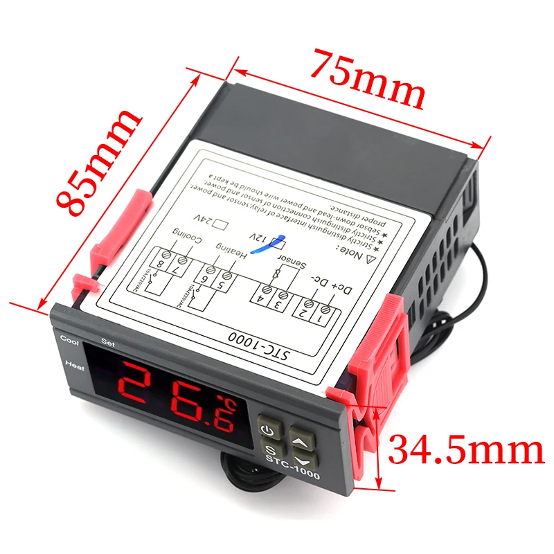 Digital Temperature Controller Thermostat Thermoregulator incubator Relay LED 10A Heating Cooling STC-1000 STC 1000 12V 24V 220V