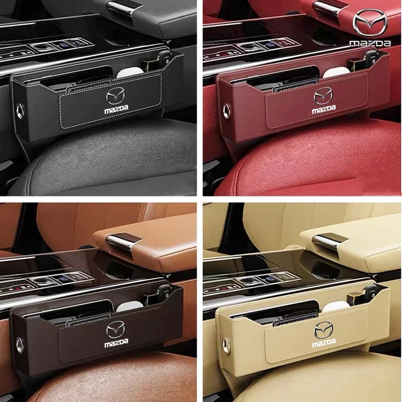 Car Styling Seat Organizer Leather Crevice Storage Box Accessories for Mazda 2 6 CX3 CX5 CX60 CX7 CX8 CX90 CX9 RX7 RX8 M3 M6 MS