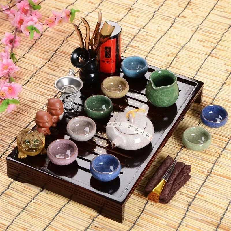 Hot Sales Fathers Day Gift Idea Kung Fu Tea Set Drinkware Chinese Tea Ceremony with Tea Table Over Eight-piece Set High-end Gift