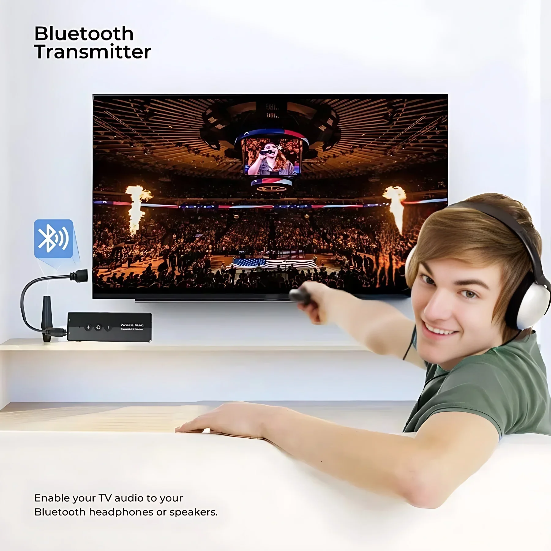 2 in 1 Bluetooth Audio Receiver Transmitter 3.5MM AUX Hi-Fi Stereo Wireless Audio Adapter for TV Computer Car Kit Speaker