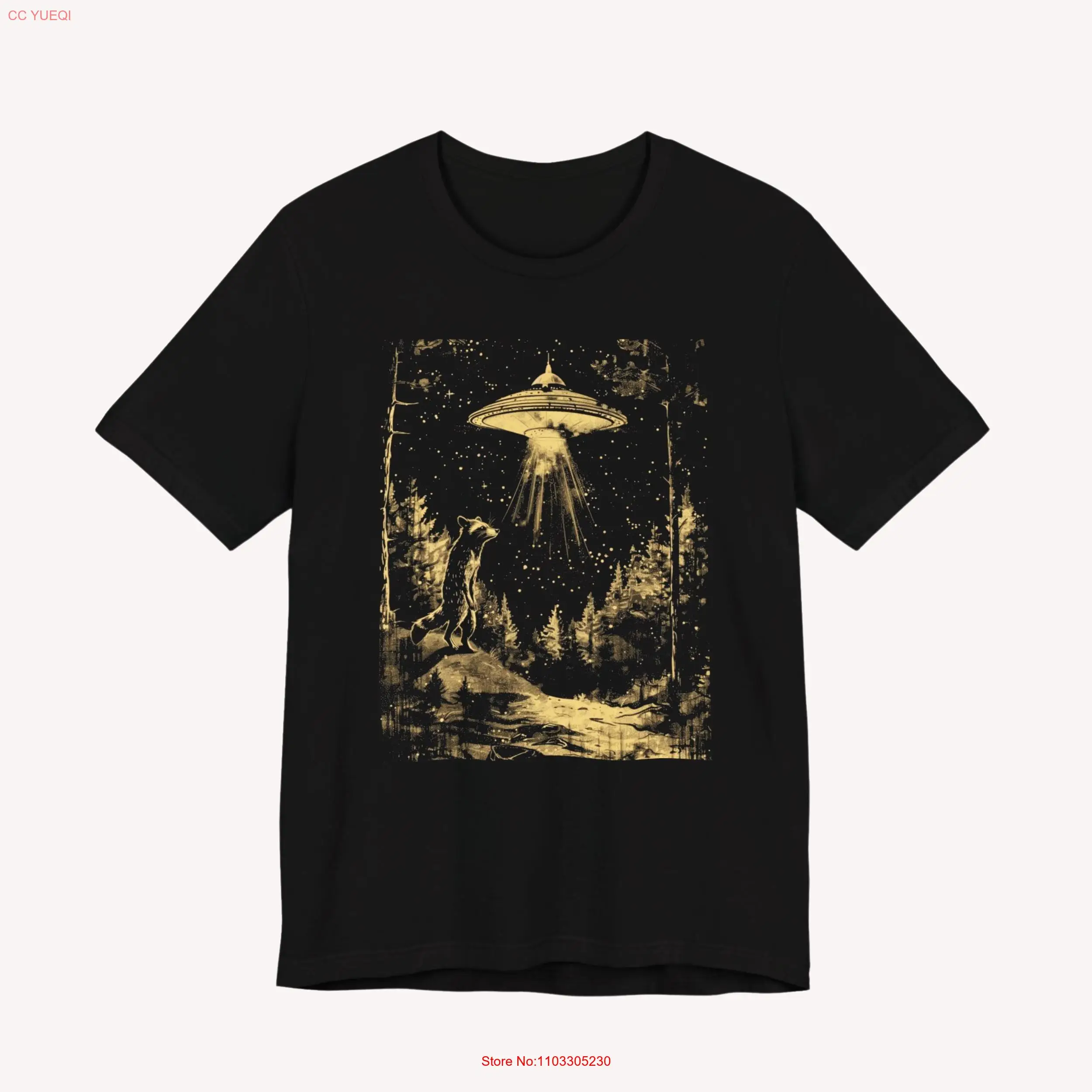 UFO and Raccoons T Shirt Raccoon In Space Retro 90s Cool Vintage Style abduction Meme Raccon Lovers UFO and Raccoons T Shirt Raccoon In Space Retro 90s Cool Vintage Style abduction Meme Raccon Lovers