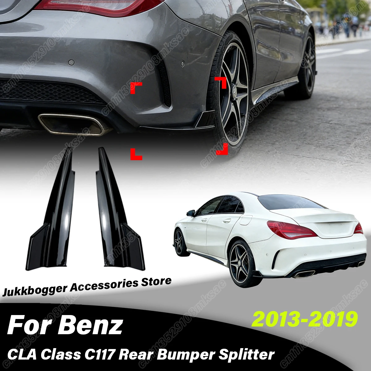 

For Mercedes Benz CLA Class C117 AMG 2013 2014 2015 2016 2017 2018 2019 Automobile Rear Bumper Side Splitter Decoration Body Kit