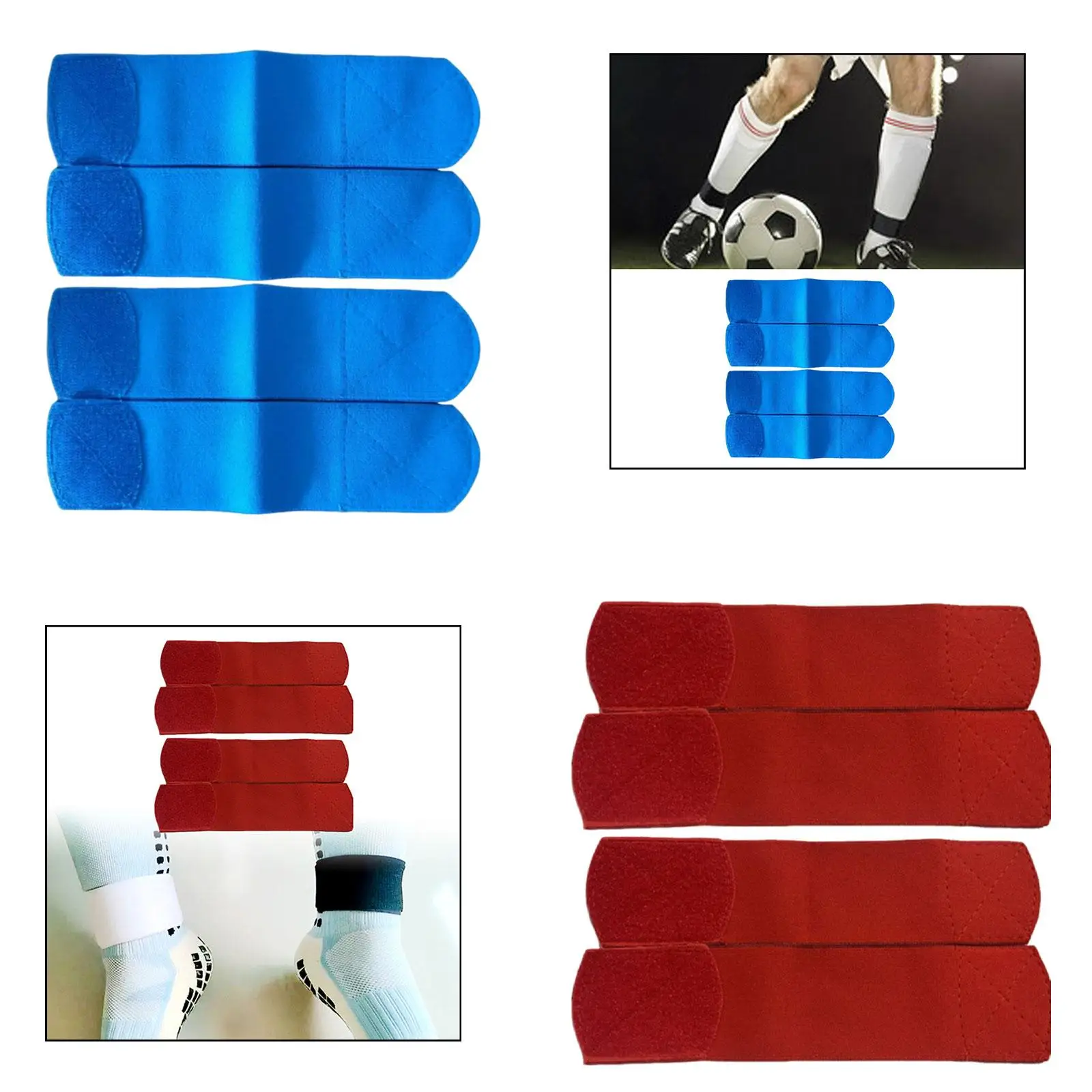 

4Pcs Soccer Shin Guard Strap, Lightweight Ankle Support Compression Sleeve for Running Kicking Ball Cycling