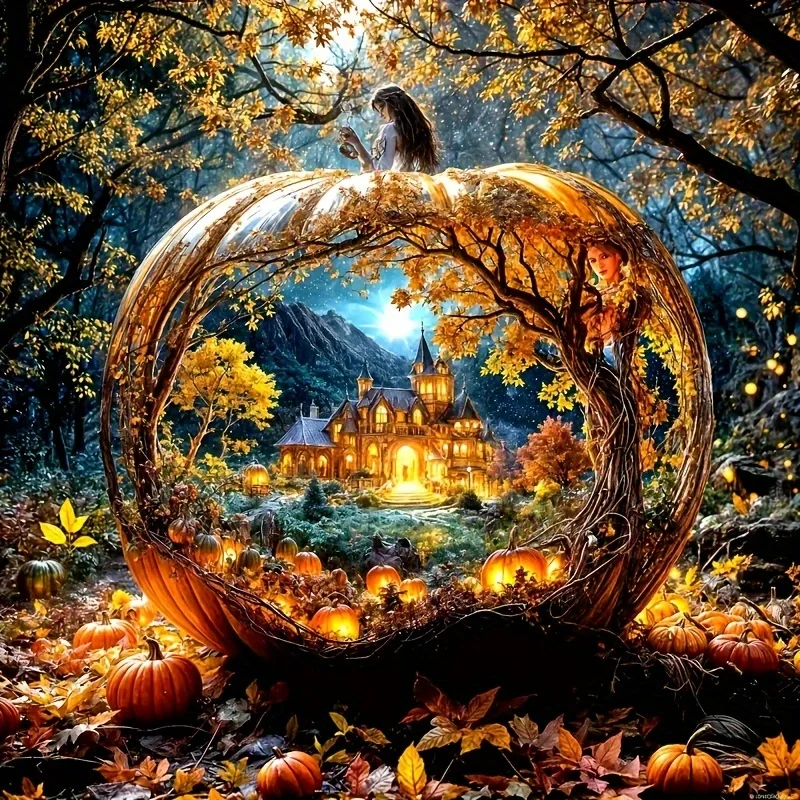 

Novelty Scenery in the Pumpkin 500PCS/1024 PCS Jigsaw Puzzles Challenging Family Activity Game for Gameroom Bedroom Home Decor