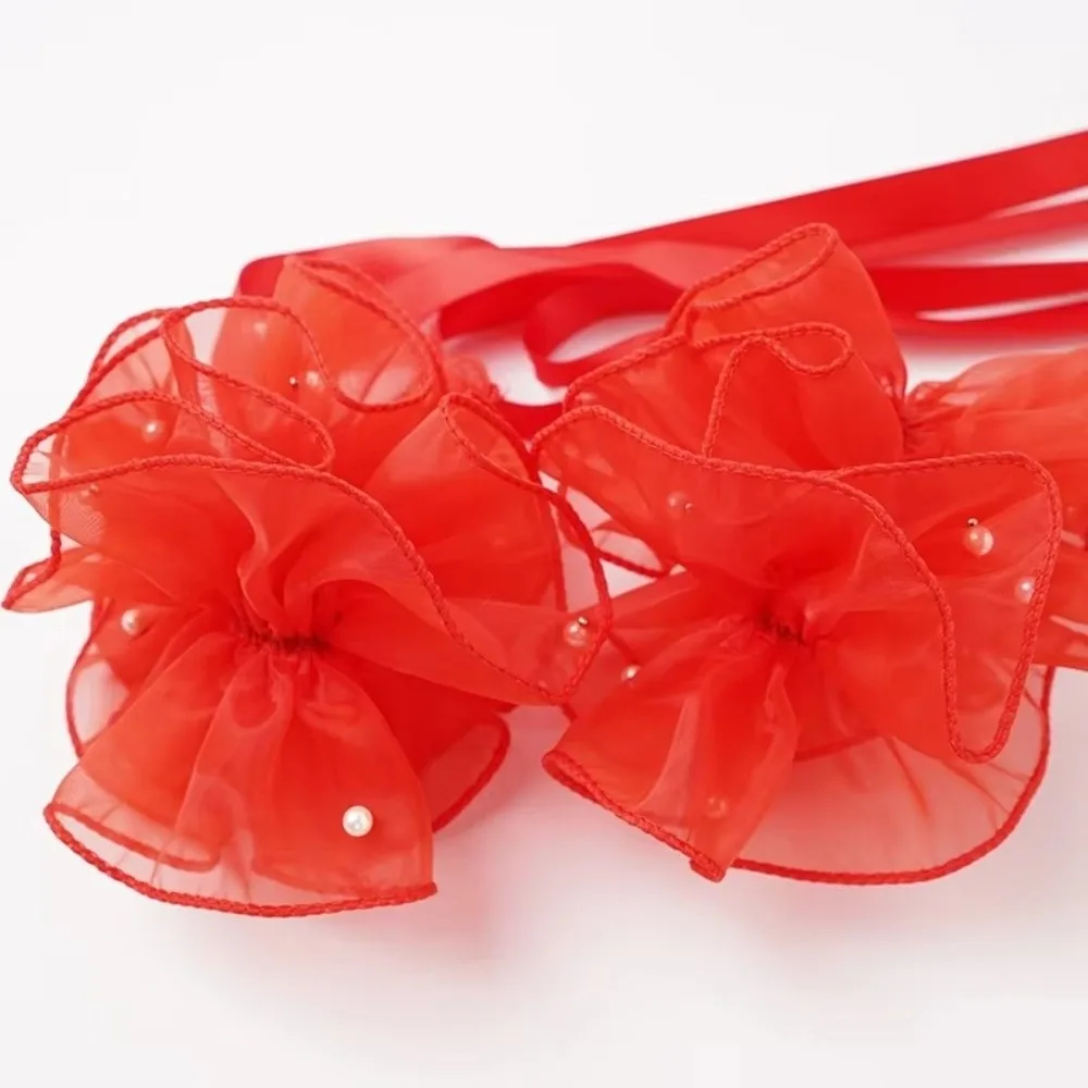 Stereo Flower Dance Wrist Straps Wrist Strap Dance Practice Floating Sleeves Hand Flower Hand Sleeve Pearl Wrist Strap