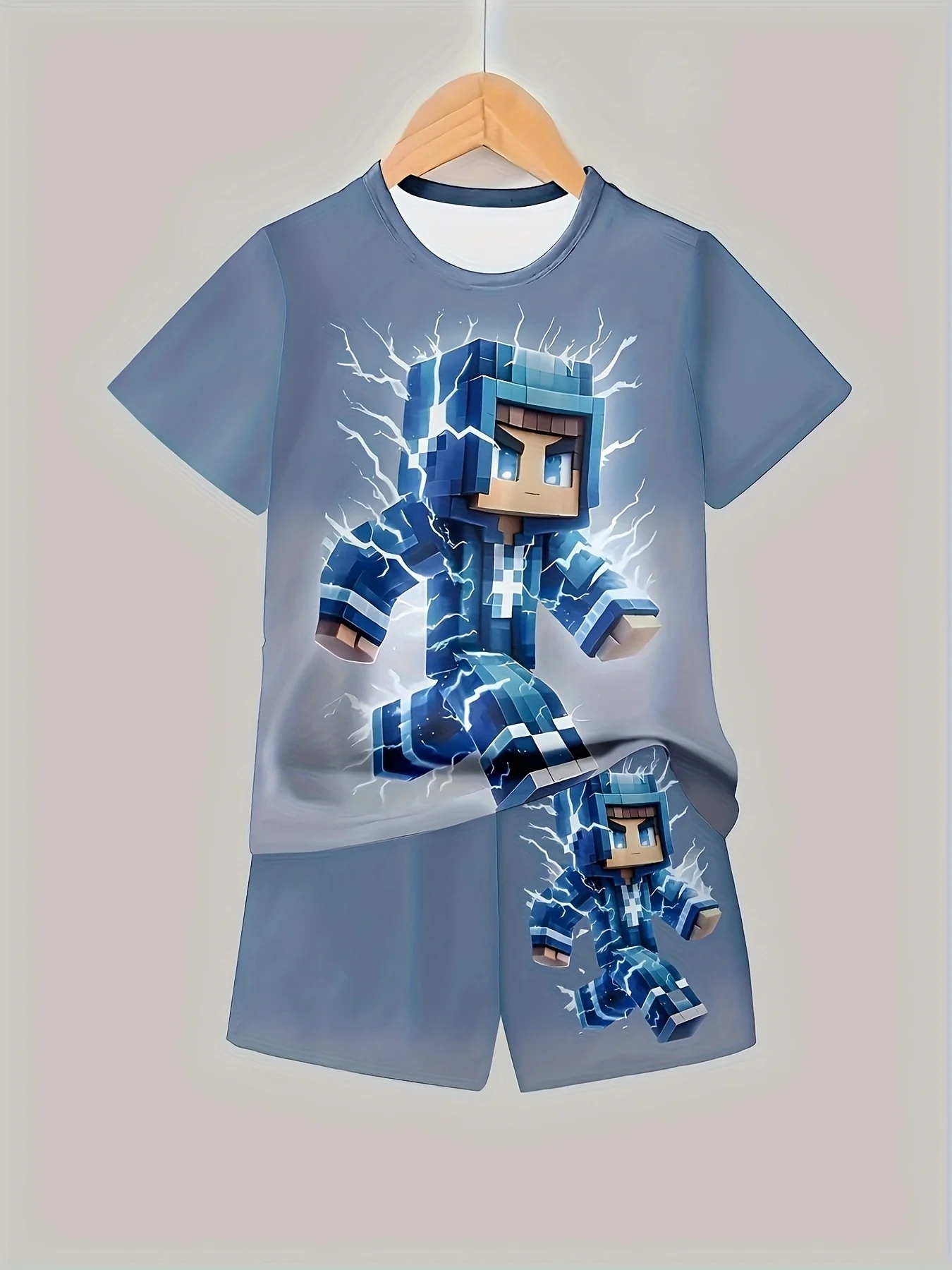 2025 Summer Men's Fashionable 3D Printed Short Sleeved T-shirt and Shorts, Essential for Outdoor Activities