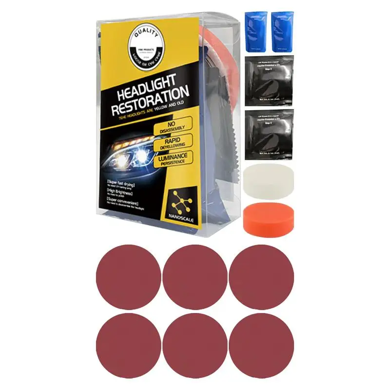 

Headlight Restoration Kit Headlight Cleaner And Restorer Kit Headlight Coating UV Protection Restore Refurbishment Polishing