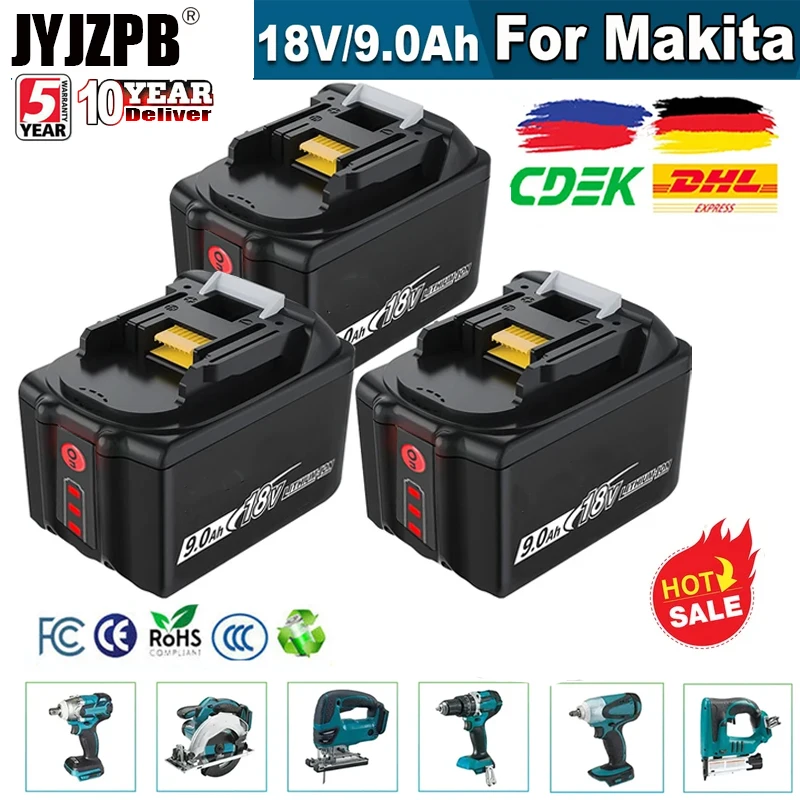 NEW 9.0Ah/6.0Ah Makita 18V Battery BL1830 Rechargeable Battery 18V Replacement Power Tool Battery For Makita BL1815 BL1860BL1840