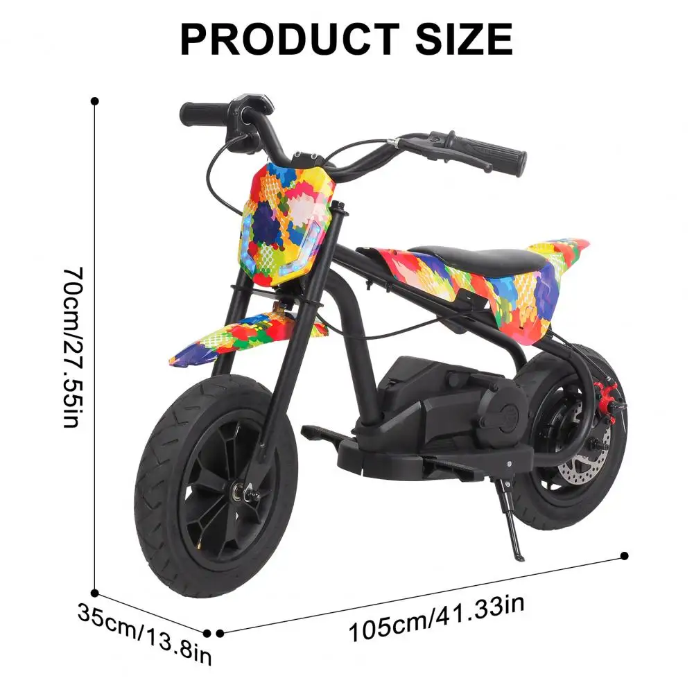 24V Electric Dirt Bike For Kids 250W Ride On Motorcycle Ages 5+ Up To 13 MPH Electric Balance Bike With Disc Brake Outdoor Toys