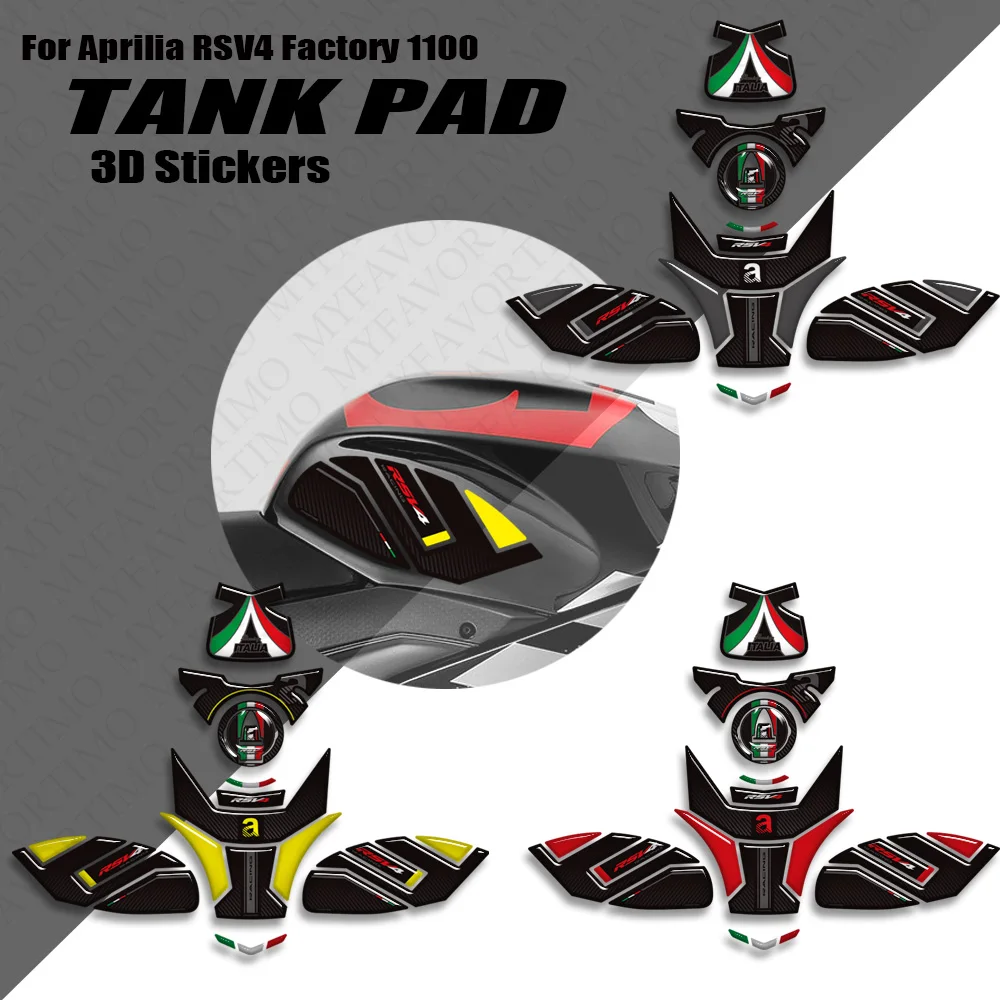 

Fuel Oil Kit Knee Sticker Tank Pad Protector For Aprilia RSV4 Factory 1100 Tank Pad Trunk Fairing Fender Emblem Stickers Decals