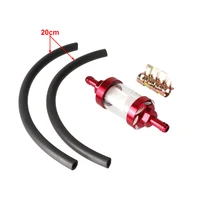 Universal 8mm Motorcycle Inner Fuel Filter Gasoline Filters + Petrol Fuel Line Hose + Clips Moto Scooter Dirt Bike ATV 4