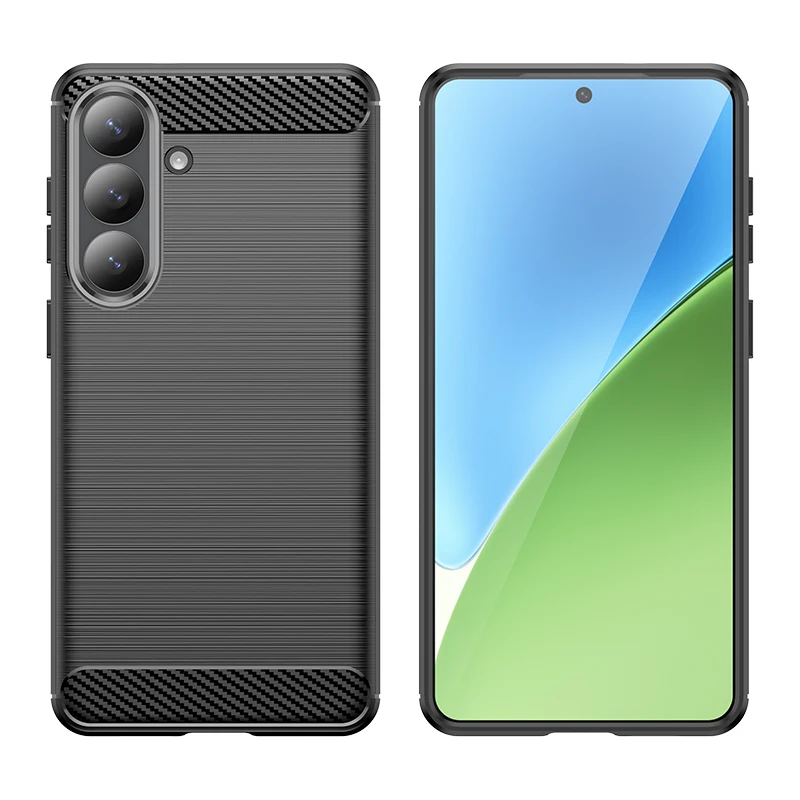 Soft Carbon Fiber Case for Samsung Galaxy S26 Plus Shockproof Phone Cover for samsung s26plus Brushed Texture Cases