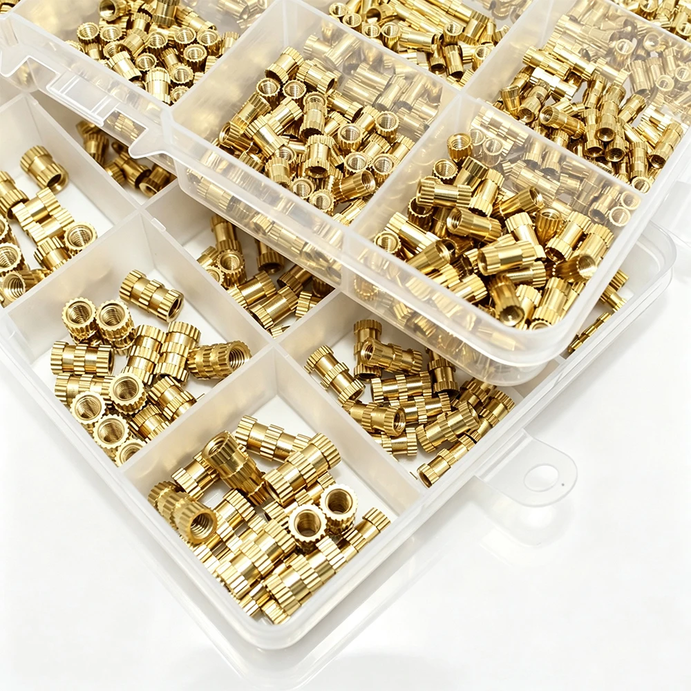 Threaded Inserts Kit M2 M3 M4 M5 Heat Set Insert Brass Knurled Nuts for 3D Printer Plastic Shell Injection Molding (1450/300Pcs)