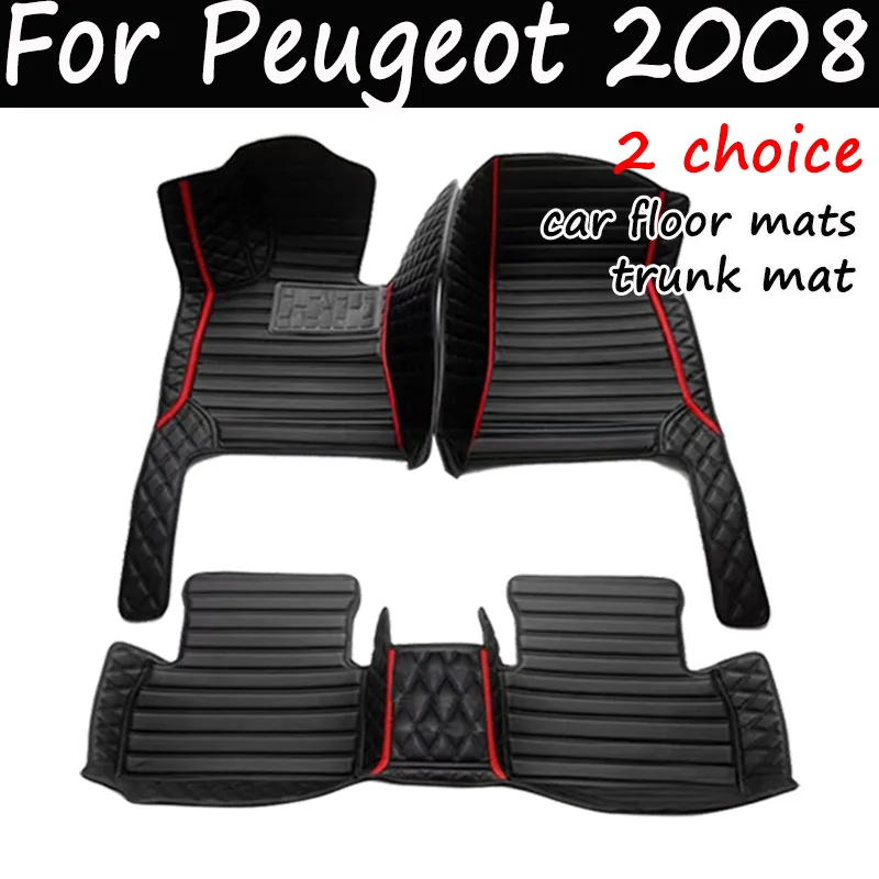 

Car Floor Mats For Peugeot 2008 E2008 2020 2021 2022 2023 Carpets Foot Pads Accessories Interior Parts Waterproof Rug Automobile