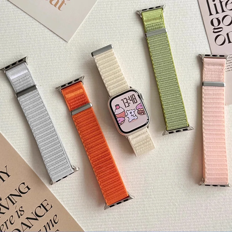 Correas لساعة أبل 10 الفرقة 40 مللي متر 49 مللي متر 46 مللي متر 45 مللي متر 44 مللي متر 41 الرياضة النايلون حلقة أساور iWatch سلسلة 9 8 7 6 5 3 SE Ultra2 حزام