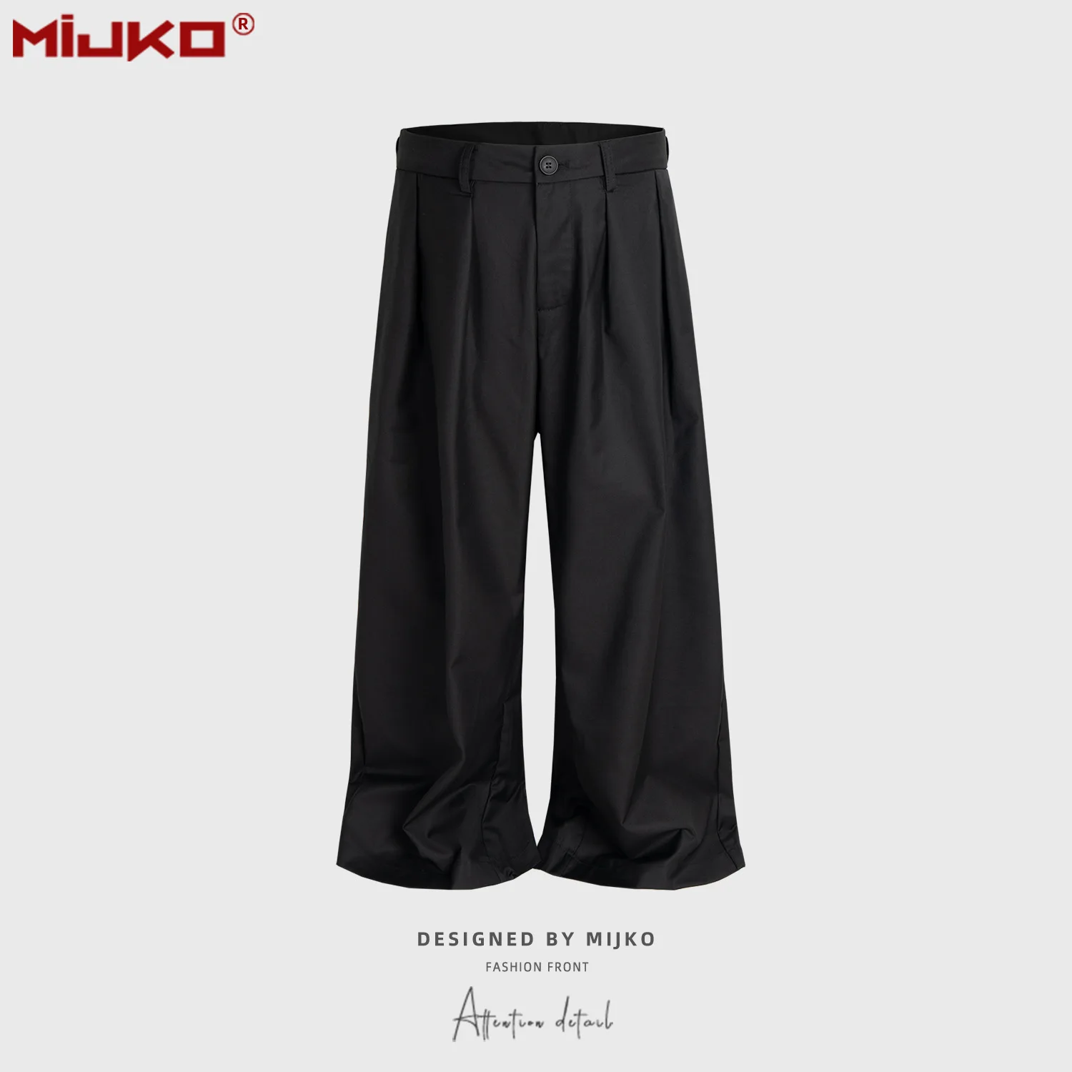 

C893# Street Foldable Straight Wide Leg Pants Unisex Loose Casual Dress Pants