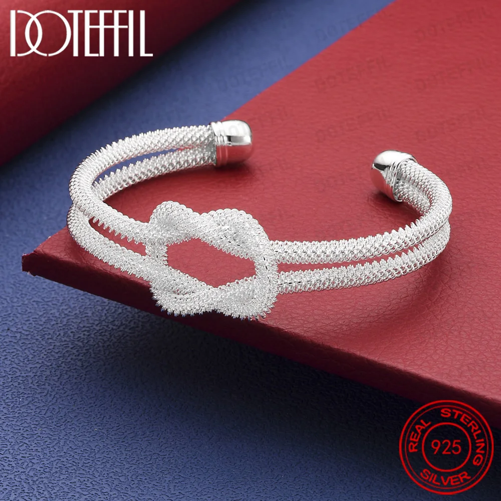 Verflochtener Web-Armreif aus 925er-Sterlingsilber für Damen und Herren, Hochzeit, Verlobung, modischer Charme, Party-Schmuck