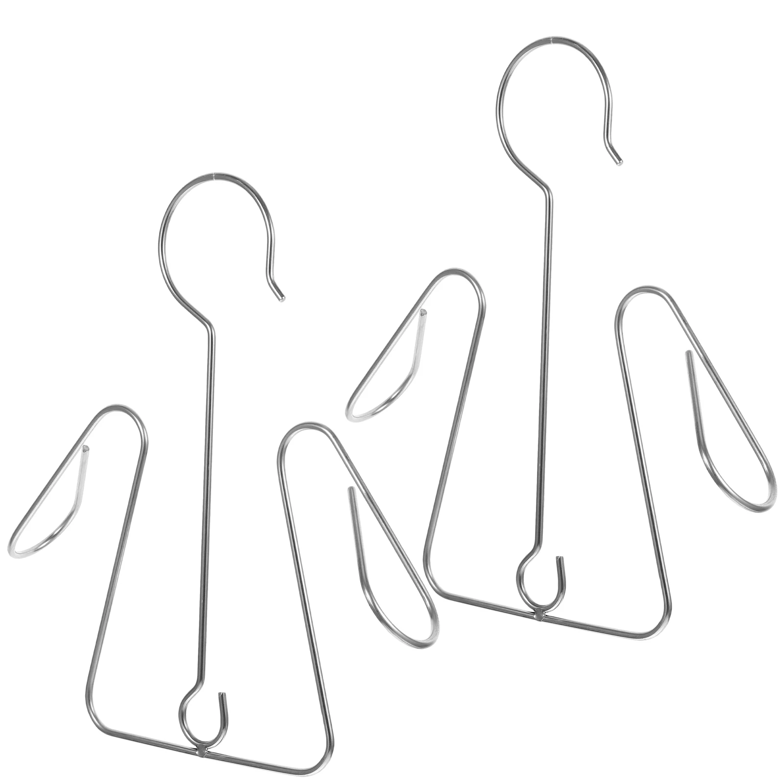 

2 Pcs Stainless Steel Shoe Rack Hanger Hooks Clothes Racks Multifunctional Storage Metal Household Thick Double Design