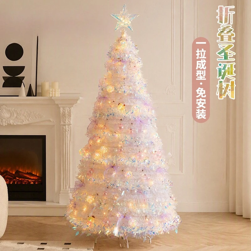 Folding Christmas Tree Symphony Glow Retractable Tree ins Wind Free Installation Christmas Decoration Tree