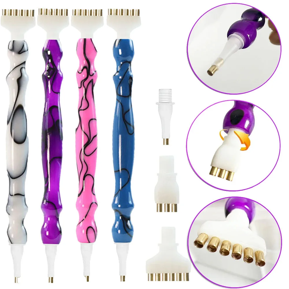 Polyresin Diamond Painting Pen Kit with 3 Interchangeable Metal Tips, DIY 5D Diamond Art Tool Set - Multi-Purpose Pickup.