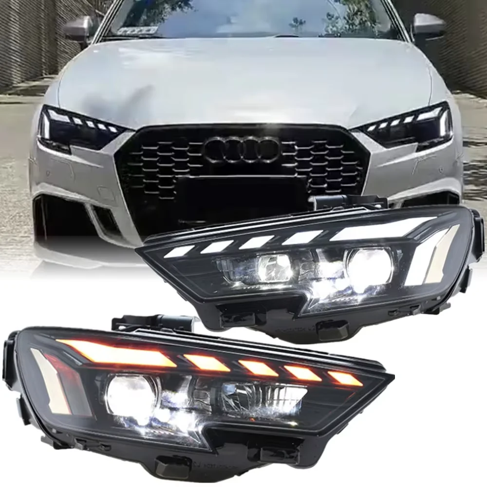 

Автомобильные светодиодные фары для Audi A3 2017 2018 2019 2020 S3 8V Sedan Sportback, передние фары в сборе, модифицированные аксессуары Plug and Play