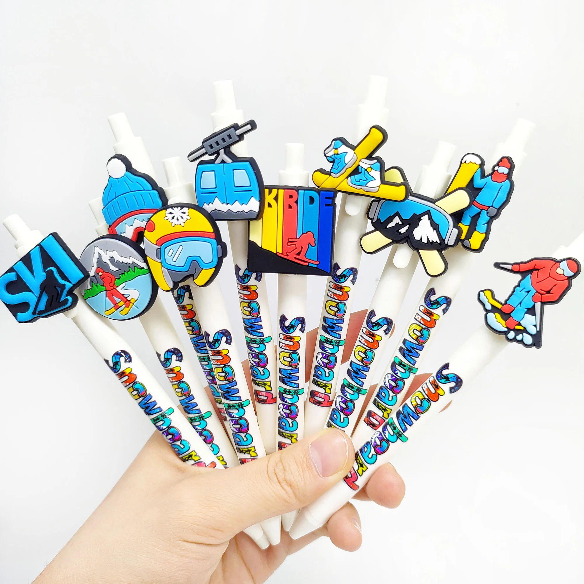 

10pcs/20pcs Winter Skiing Theme Ballpoint Pen Extreme Sports Skiing Theme Ballpoint Pen Student Writing Gift Pen.