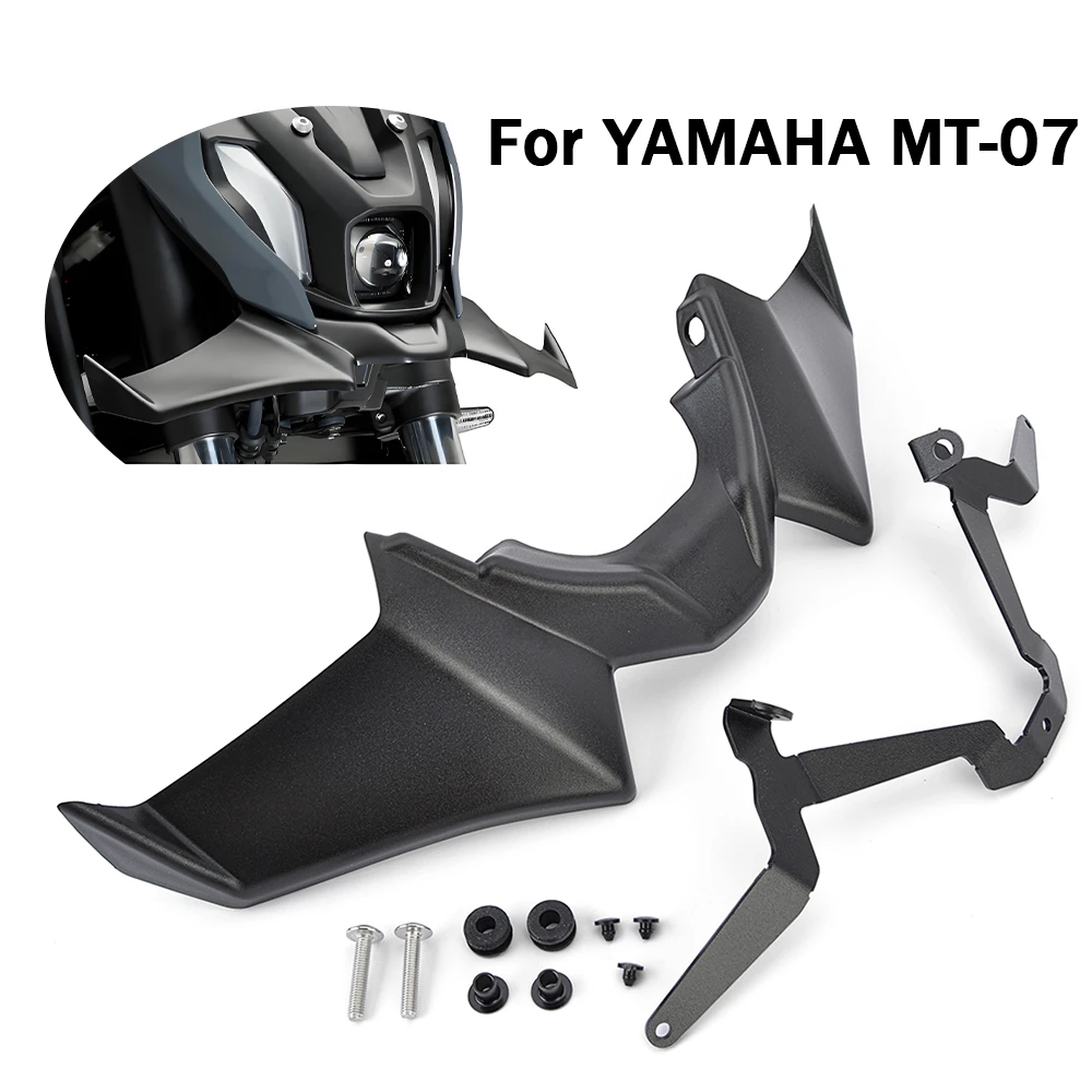

Front MT07 Wing Fixed wing Spoiler Deflector Fairing Frontal Wing Accessories for Yamaha MT-07 MT 07 2021 2022 2023 2024