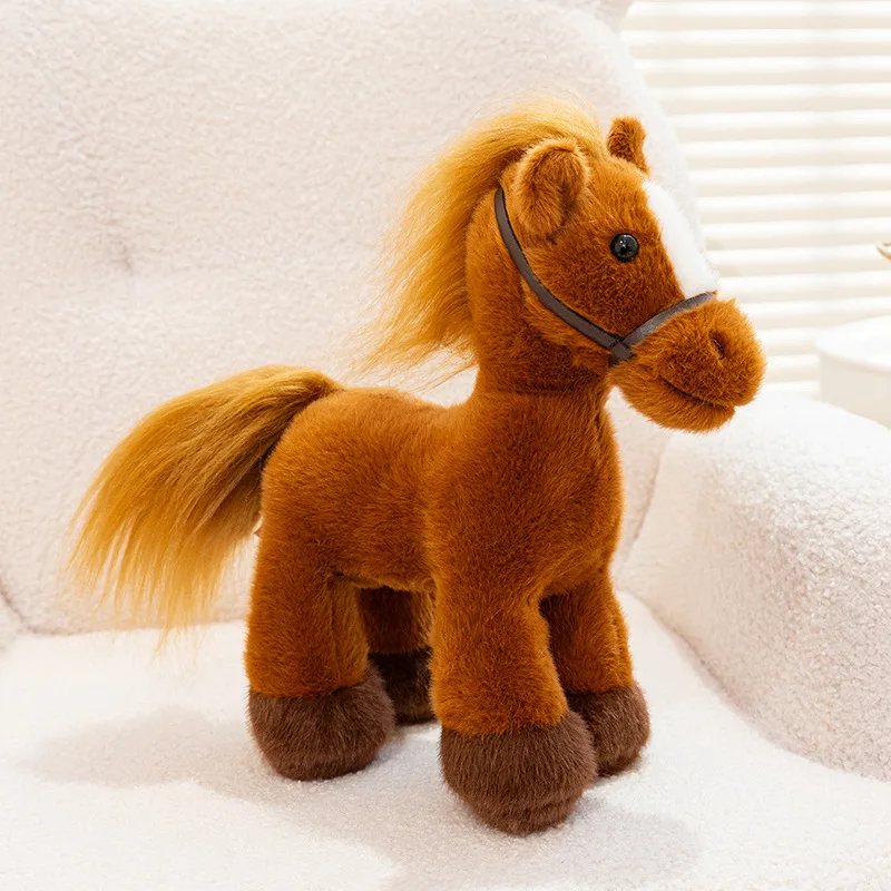 2026 zodíaco chinês vida real cavalo brinquedo de pelúcia animal de pelúcia super realista pônei brinquedos de pelúcia