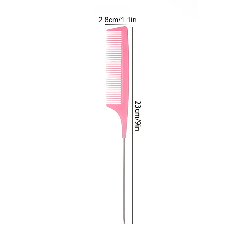 12/24pcs Professional Rat Tail Comb Heat Resistant Fine Tooth Hairbrush Anti-static Hair Styling Tools Salon Accessories