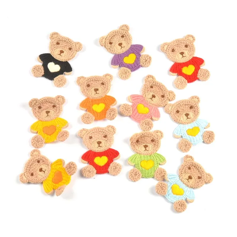 

Милые тканевые этикетки в виде головы медведя для рукоделия, материалы для изготовления головных уборов, сумок, украшений для волос, 5 штук