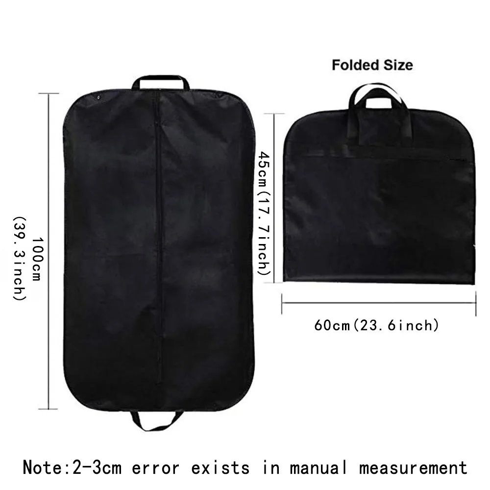 Totalmente Fechado Vestuário Protector Cover, Saco De Roupas Com Zíper Preto, Sacos De Suspensão De Poeira, Bolsa De Armazenamento Durável, Protetor De Roupas