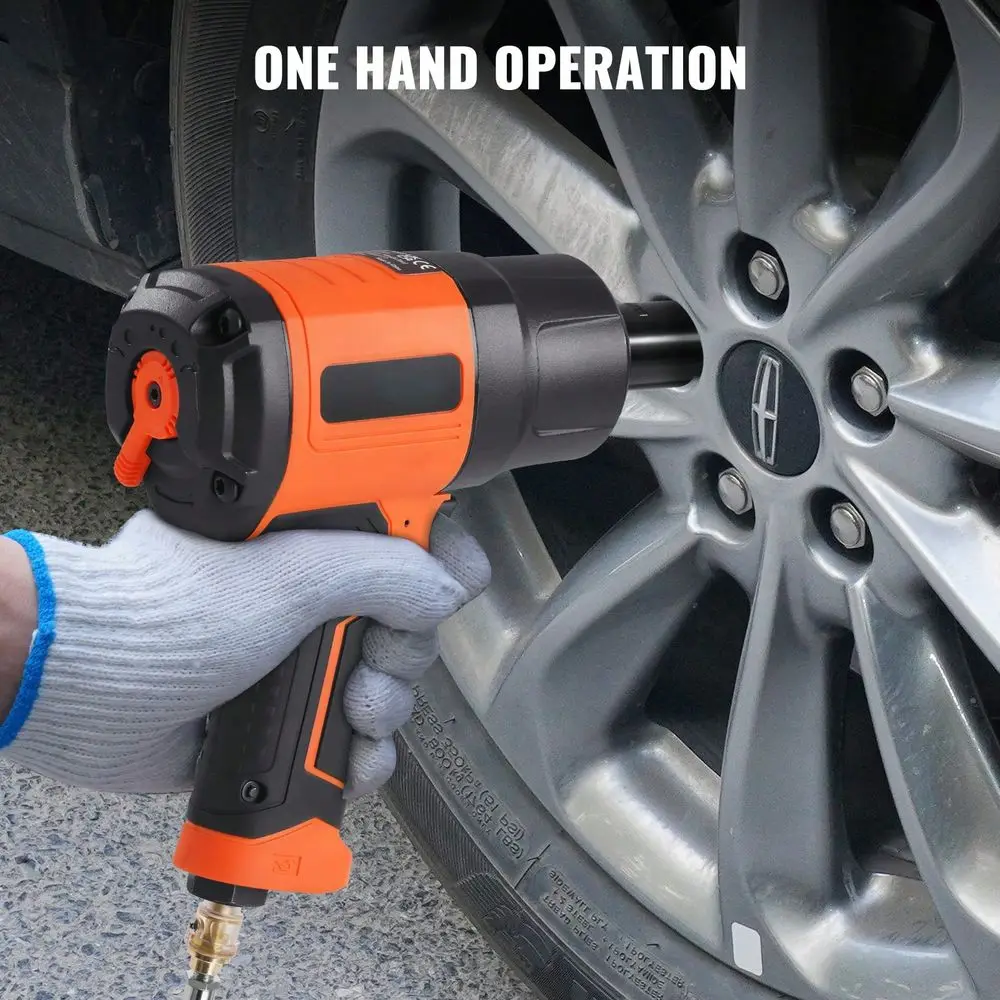 2Inch Air Impact Wrench High Torque  To 1400 FtLbs Lightweight 4.6 Lb Design Pneumatic Impact Gun With 11PCS 1 2Inch DriveCRV