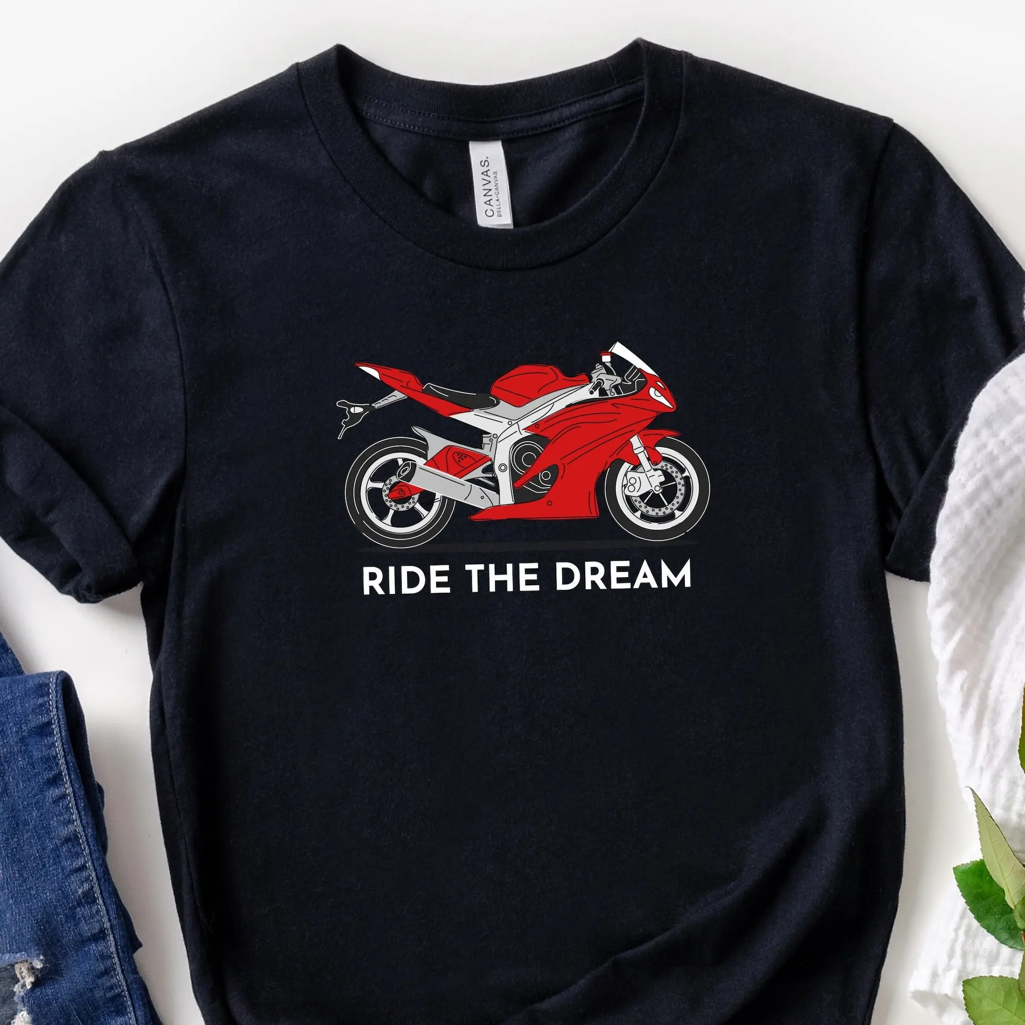 Ride The Dream Racing T Shirt Motorcycle Biker Sport Bike Motorsport Apparel Speed