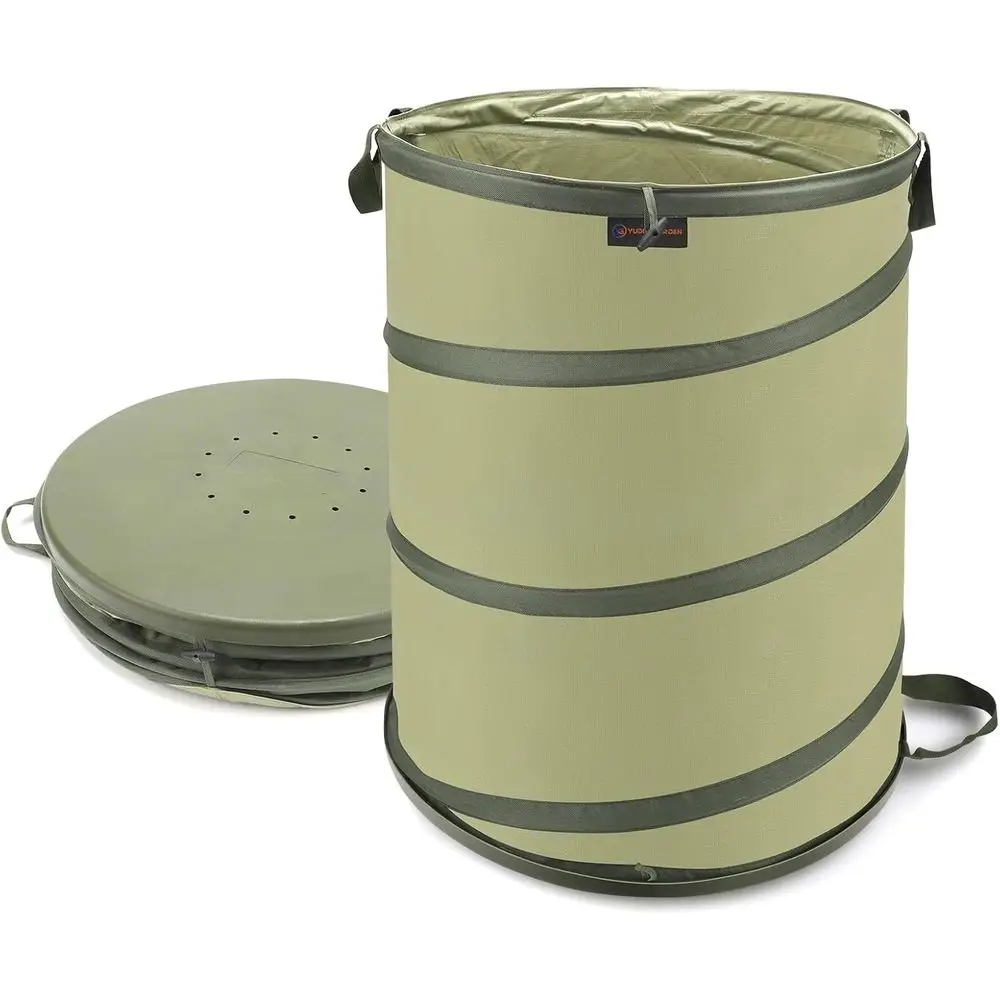 

Складной садовый мешок с жестким дном на 45 галлонов, складной контейнер для мусора или сбора сорняков, листвы, а также отходов с вечеринок и садовых отходов