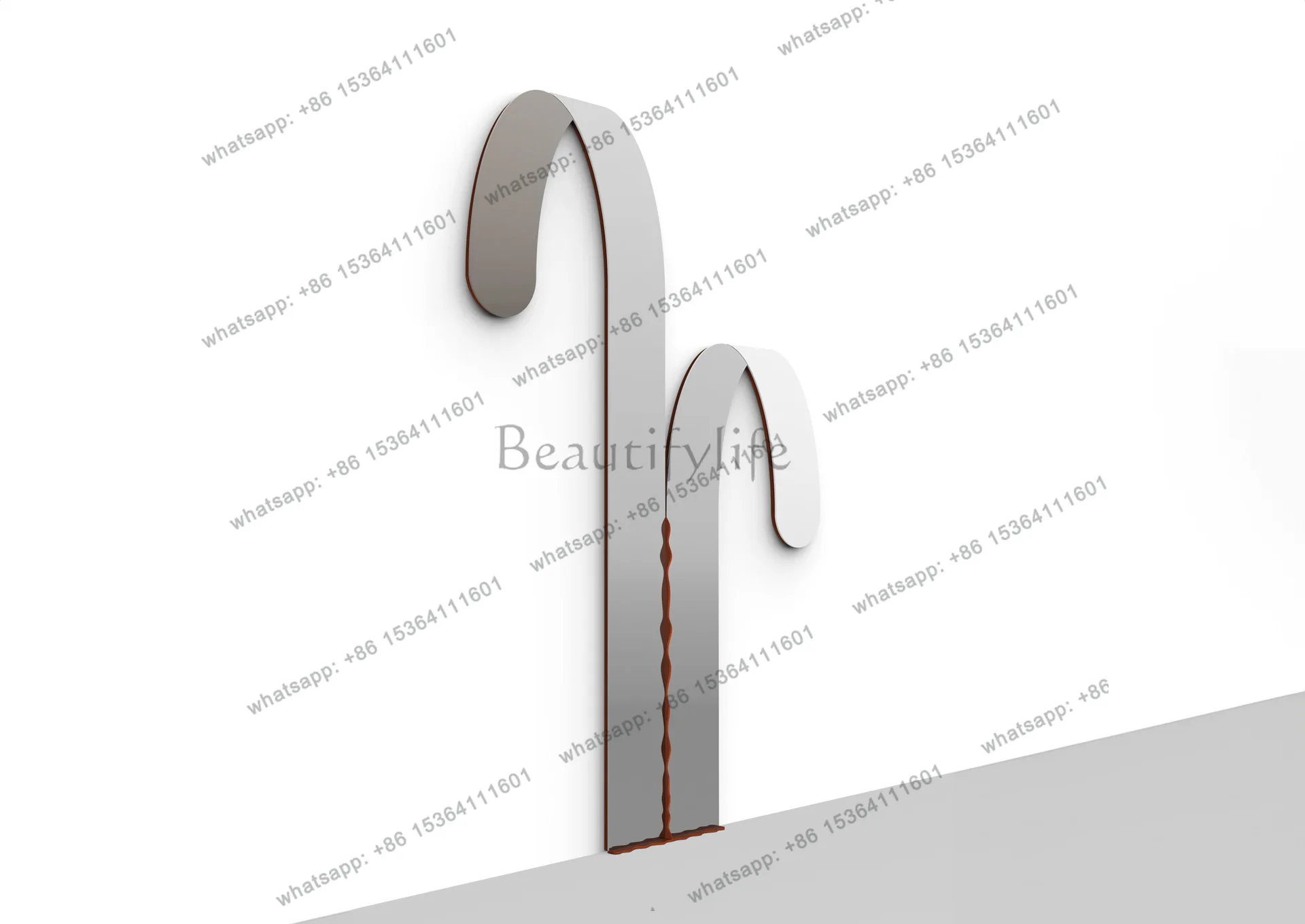 Modern art wind curved splicing floor mirror special-shaped home living room bedroom decorative mirror