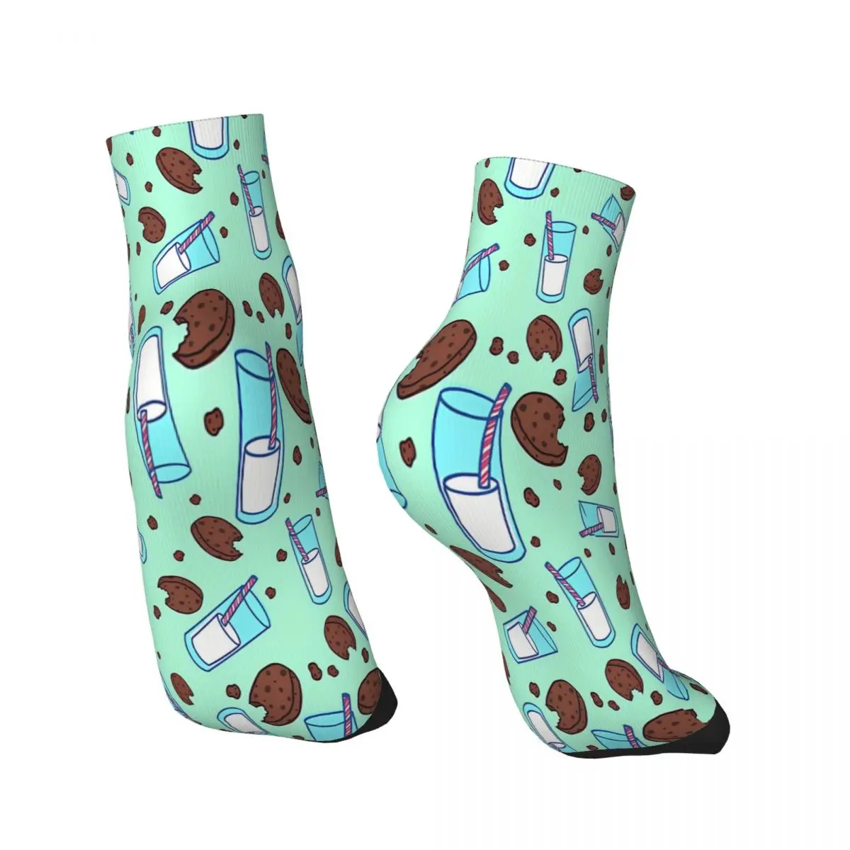 Milk Cookies Cookie Ankle Socks Male Mens Women Spring Stockings Printed