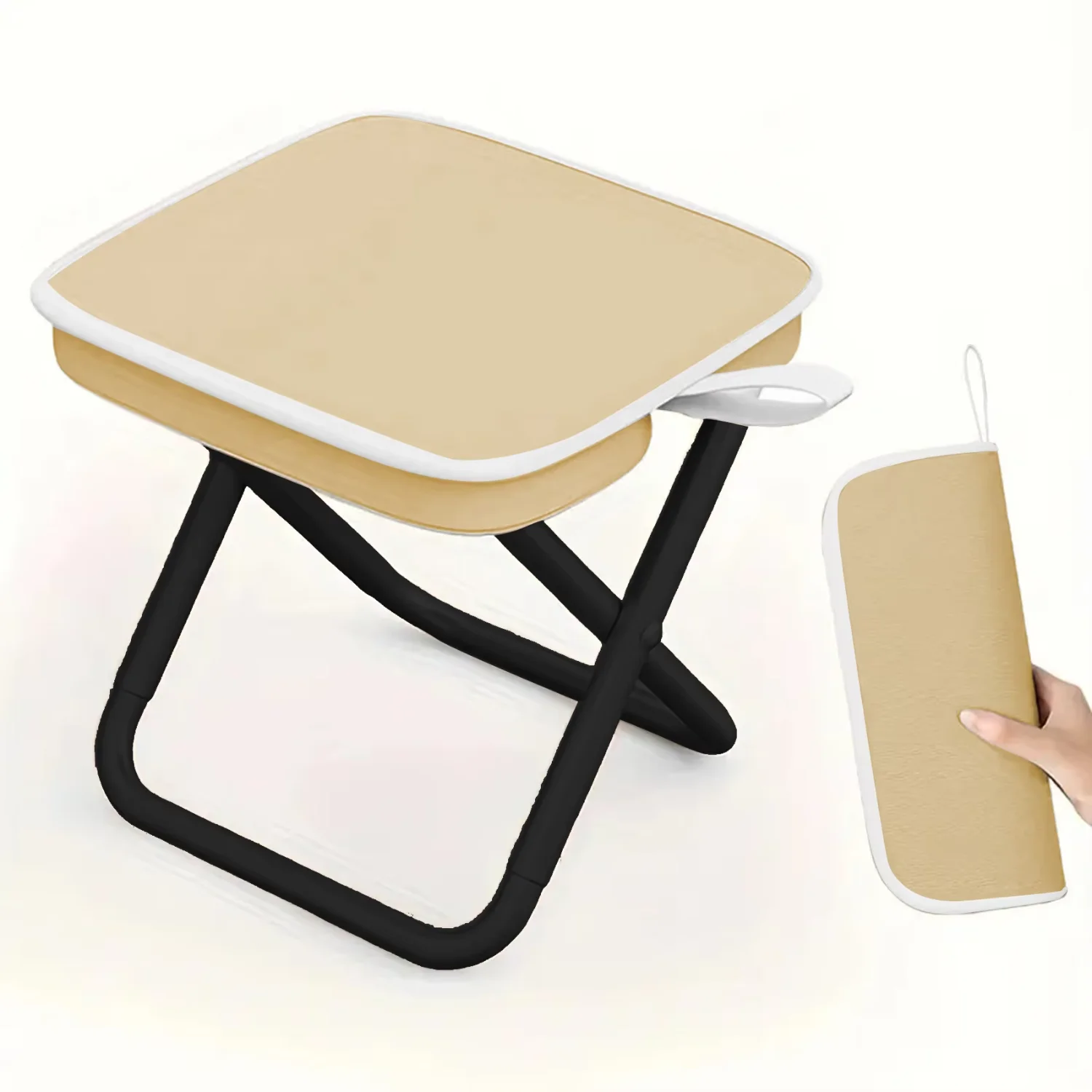 Sgabello pieghevole da esterno con pochette Sgabello pieghevole portatile Attrezzatura da campeggio Piccola sedia pieghevole da campeggio