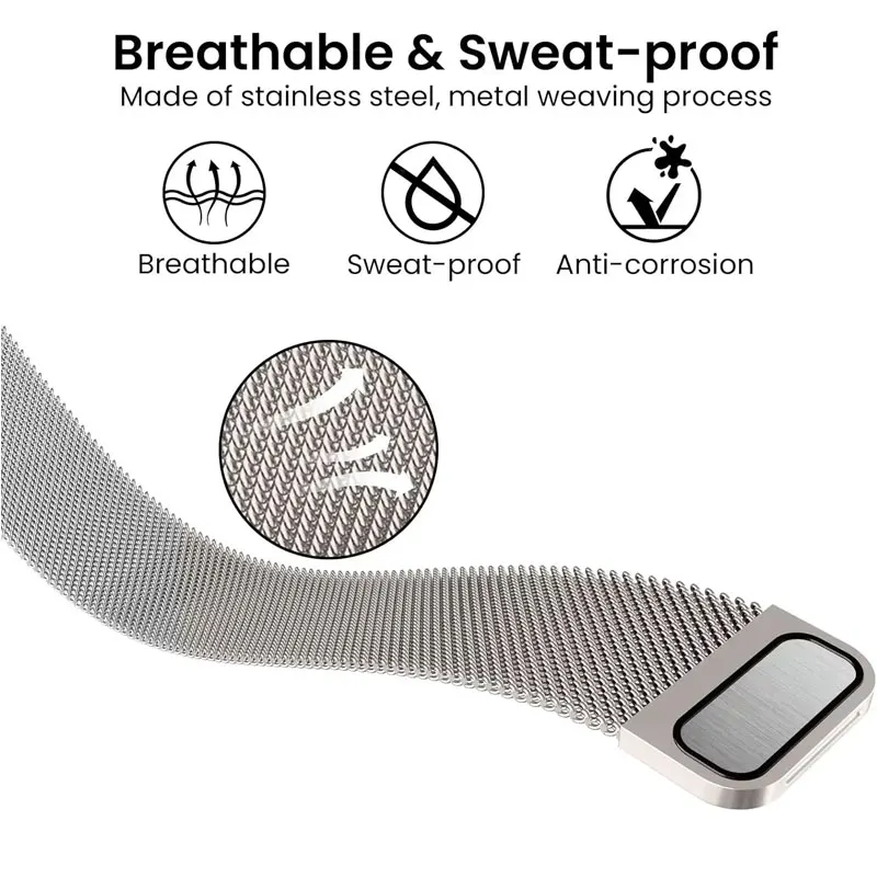 Magnetic Strap For Apple Watch 10 46mm Ultra 49mm Milanese Loop Bracelet For Iwatch 9 8 7 SE 321 44mm 45mm 42mm Metal Watchband