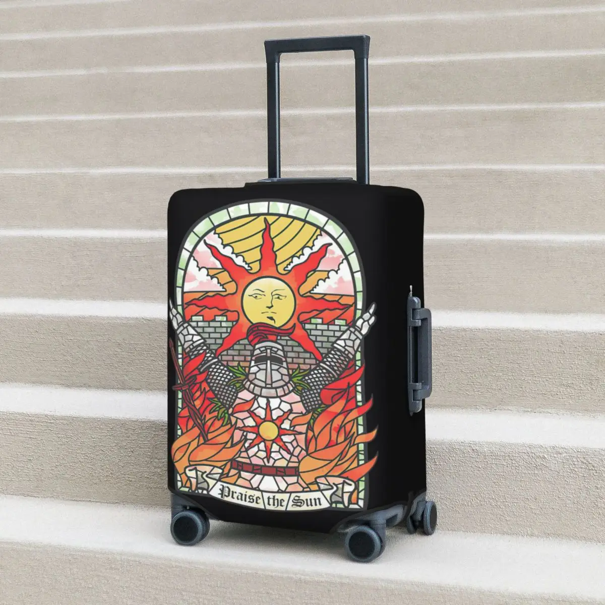

Dark Soul Praise The Sun Suitcase Cover Protection Elastic Travel Luggage Protector Covers for 18-32 Inch