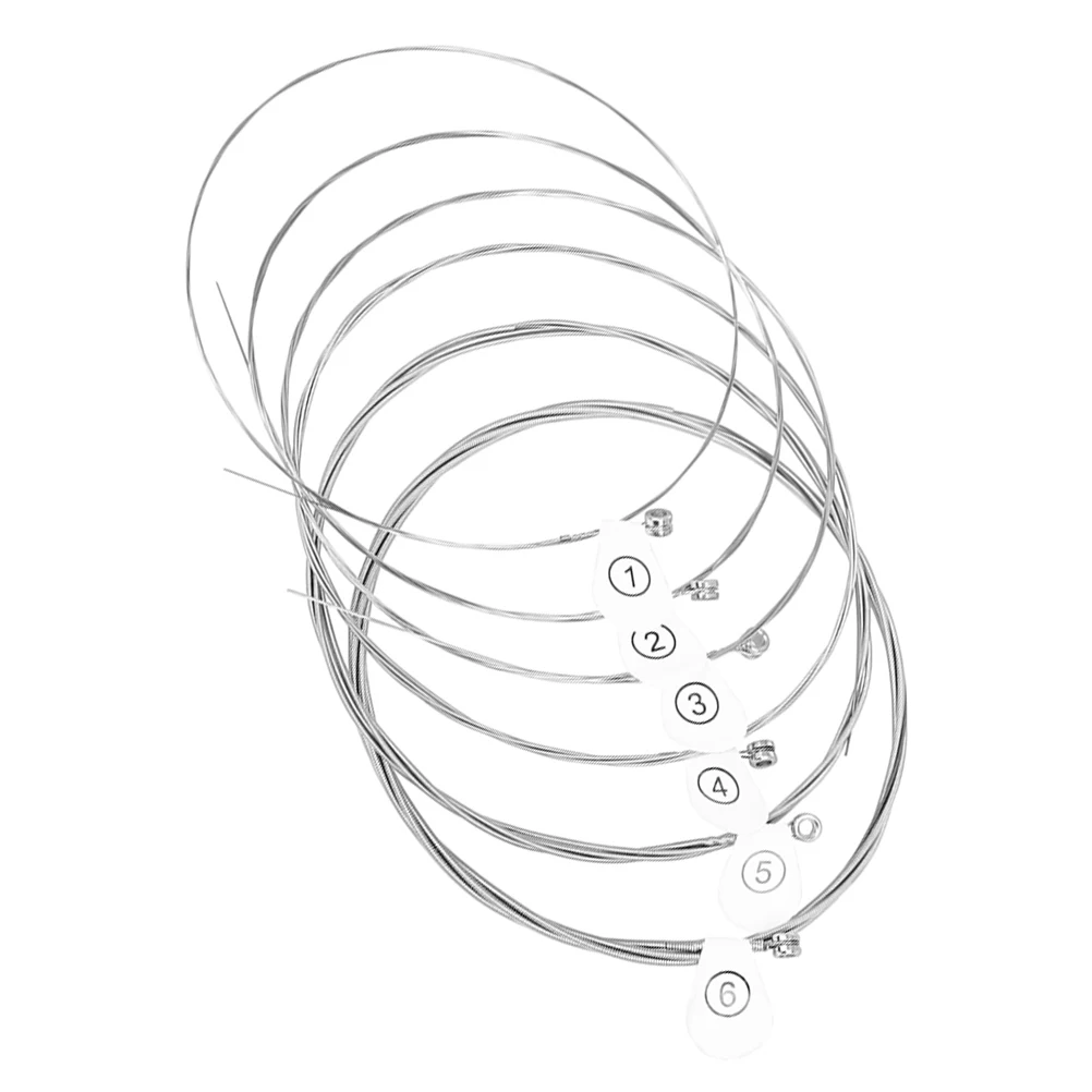

6pcs High-Carbon Alloy Strings Durable Metal Electric Acoustic Guitar Replacement Accessories Long-Lasting Resonant Universal