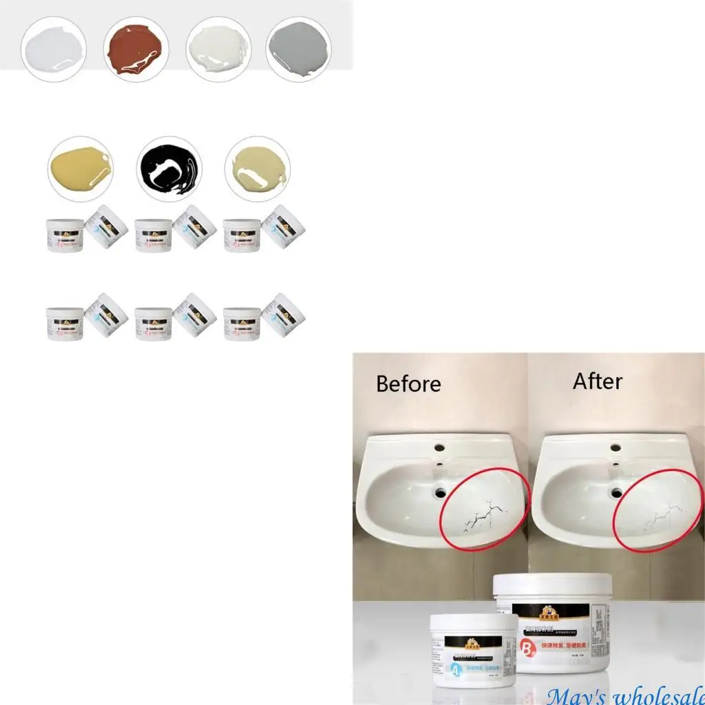 Ceramic Repair Paste Quick Dry White Porcelain-Crack Chip Porcelain-Repair 448A