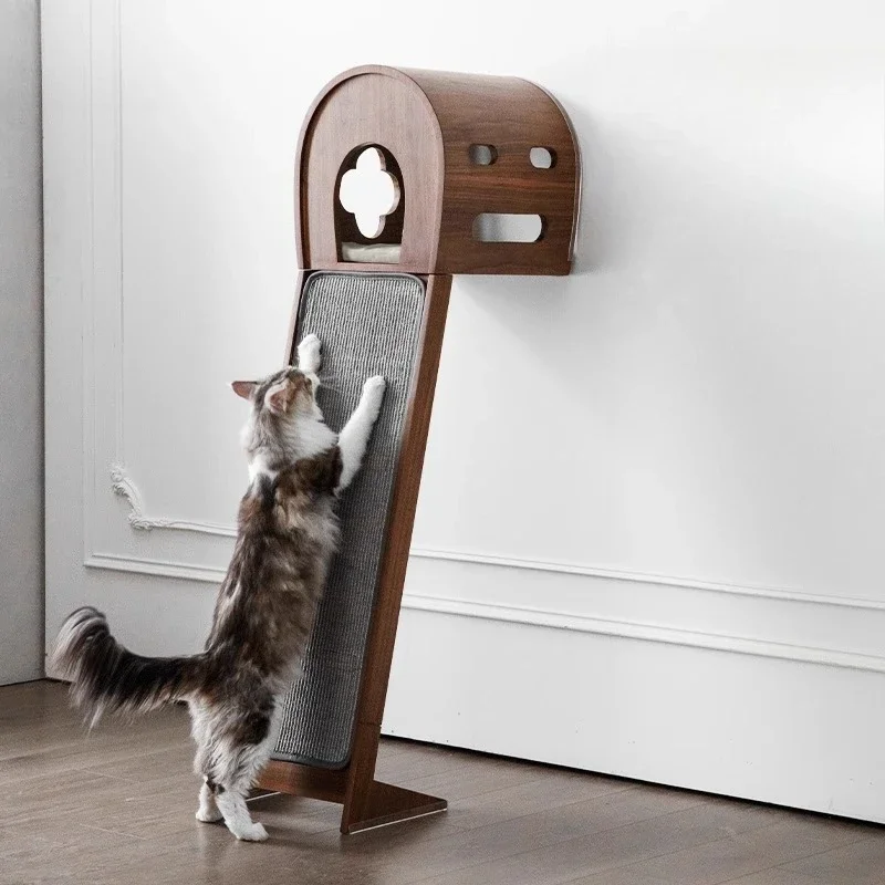 Cat scratching board, cat climbing frame, cat nest integrated, universal in all seasons, solid wood household against the wall,